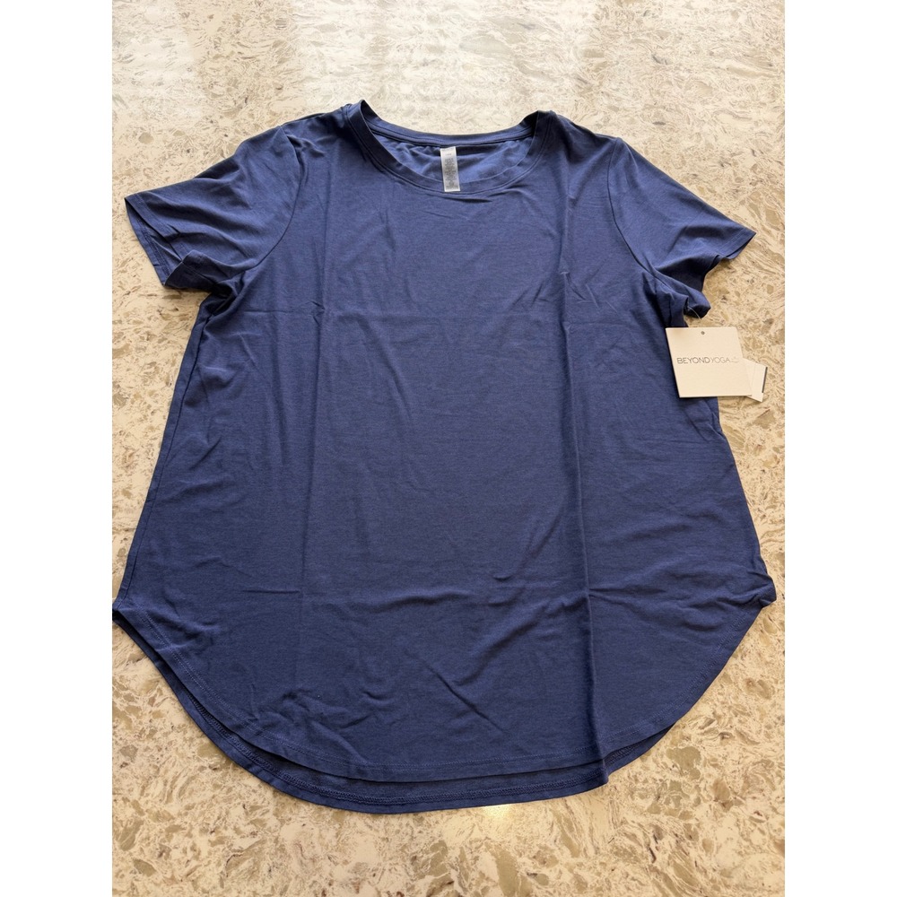 Beyond Yoga Womens Featherweight Balanced Tee blue Heather Size L